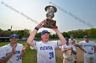 Baseball vs Babson  Wheaton College Baseball players celebrate their victory over Babson to win the NEWMAC Championship for the third year in a row. - (Photo by Keith Nordstrom) : Wheaton, baseball, NEWMAC